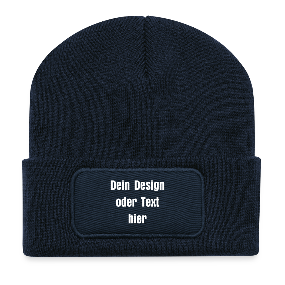 Recycelte Patch Beanie - personalisierbar - French Navy