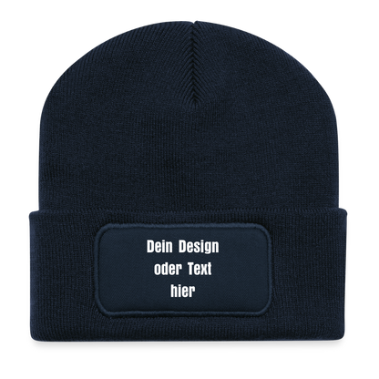 Recycelte Patch Beanie - personalisierbar - French Navy