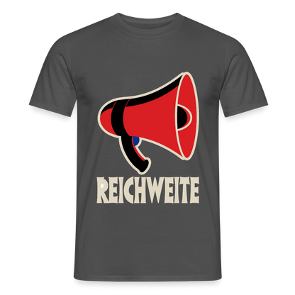 Reichweite. Sachplakat-Motiv Motiv-T-Shirt für Männer, Farbe Anthrazit