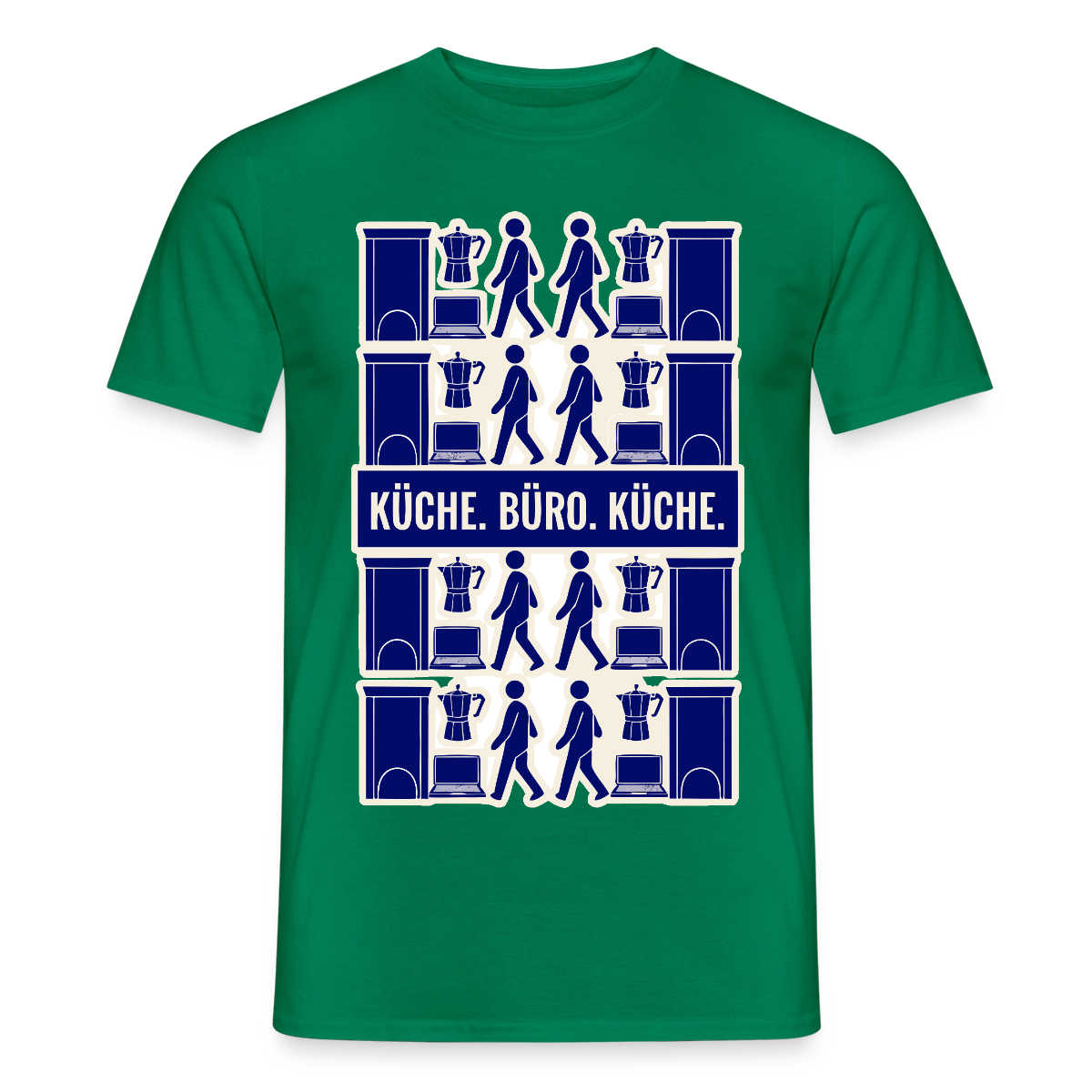 Küche. Büro. Küche. Motiv-T-Shirt für Männer, Farbe Kelly Green