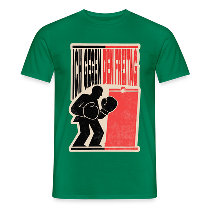 "Ich gegen den Freitag. Boxplakat-Motiv" Motiv-T-Shirt für Männer, Farbe Kelly Green
