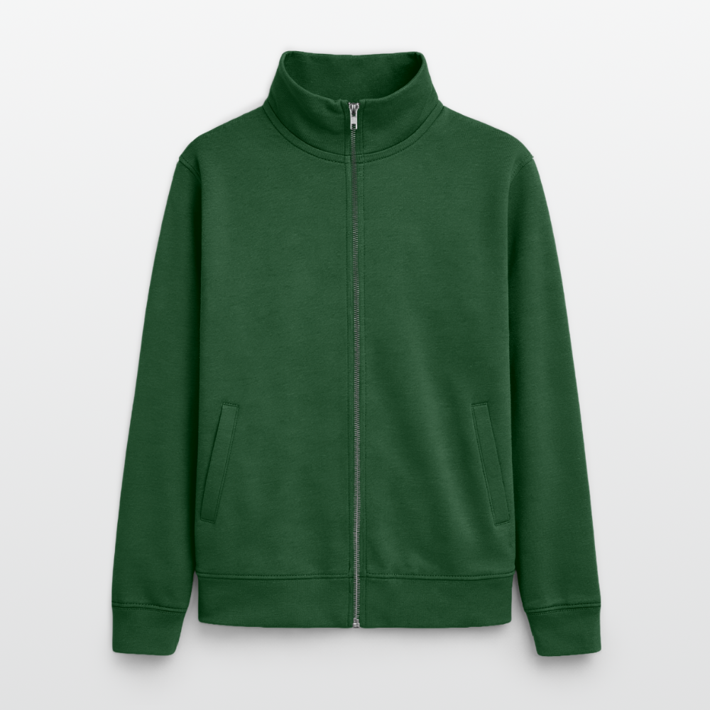 Pullover mit Zip-Kragen für Sie und Ihn (Unisex) - personalisierbare Vorder- und Rückseite - Flaschengrün