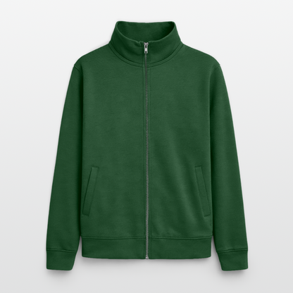 Pullover mit Zip-Kragen für Sie und Ihn (Unisex) - personalisierbare Vorder- und Rückseite - Flaschengrün