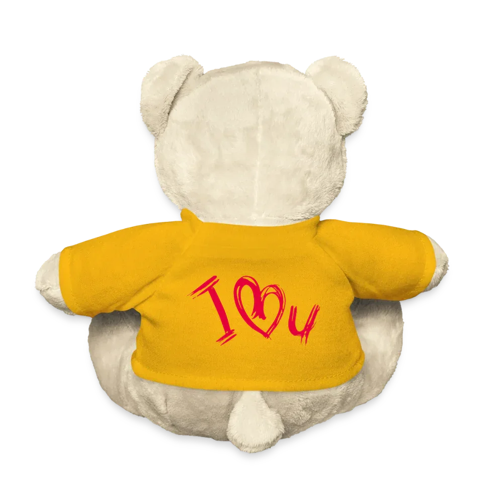 Teddy "Valentine" - personalisierbarer Text oder Name - Sonnengelb