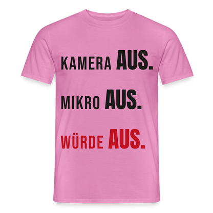 Kamera aus, Würde aus Motiv-T-Shirt für Männer, Farbe Pink