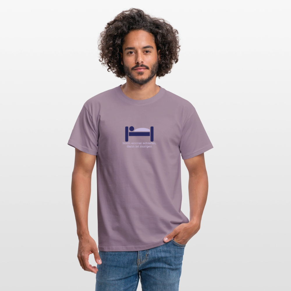 "Schlafen" Motiv-T-Shirt für Männer - Lilagrau 
