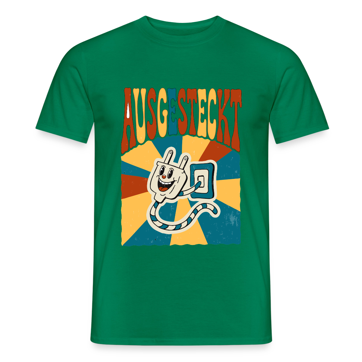 "Ausgesteckt. Midcentury-Motiv" Motiv-T-Shirt für Männer, Farbe Kelly Green