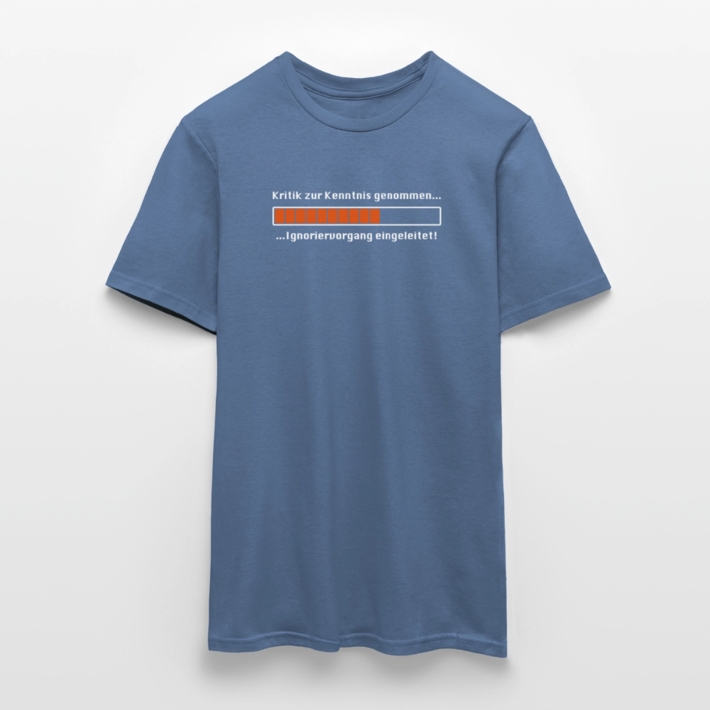 "Kritik" Motiv-T-Shirt für Männer - Taubenblau 