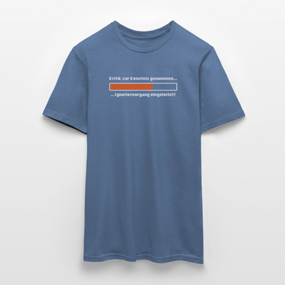 "Kritik" Motiv-T-Shirt für Männer - Taubenblau 