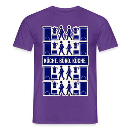 Küche. Büro. Küche. Motiv-T-Shirt für Männer, Farbe Lila