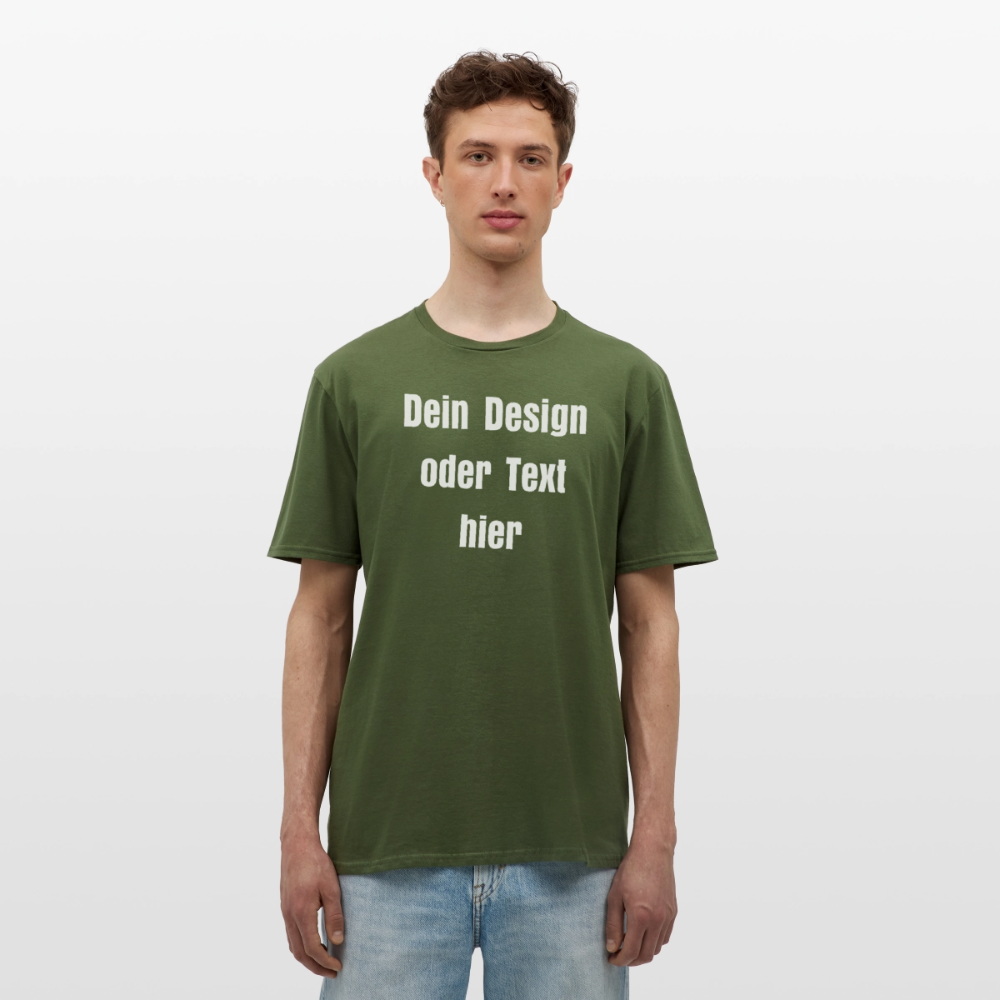 Männer T-Shirt - personalisierbare Vorder- und Rückseite - Militärgrün