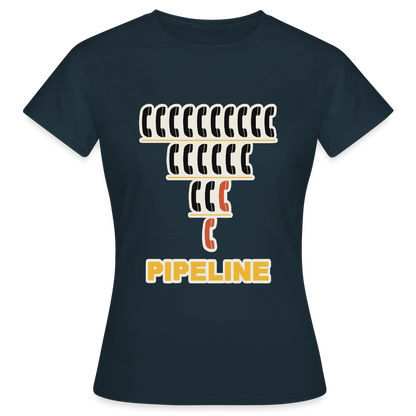 Pipeline. Isotype-Motiv Motiv-T-Shirt für Frauen, Farbe Navy