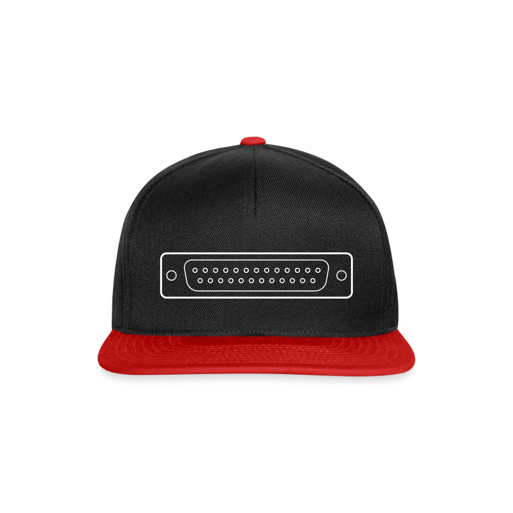 DB-25 LPT1 Retro Snapback Cap - Schwarz/Rot