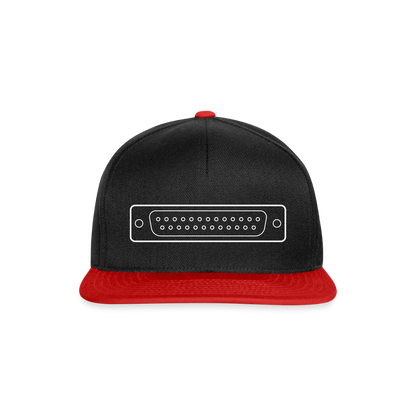 DB-25 LPT1 Retro Snapback Cap - Schwarz/Rot