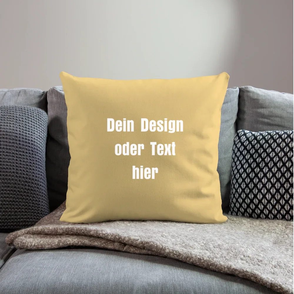 Sofakissen mit Füllung 44 x 44 cm - personalisierbar - Hellgelb