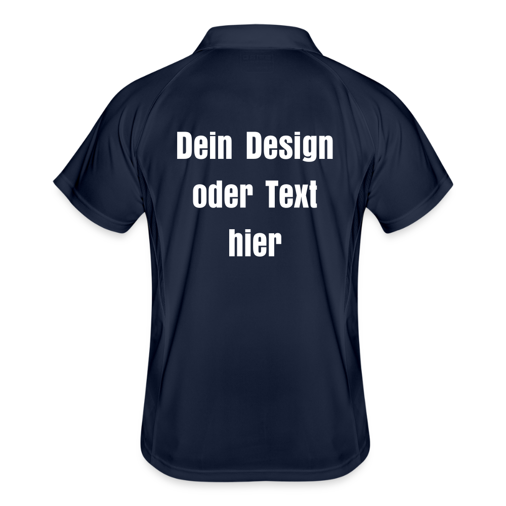 Männer Polo atmungsaktiv - personalisierbar - Navy/Weiß