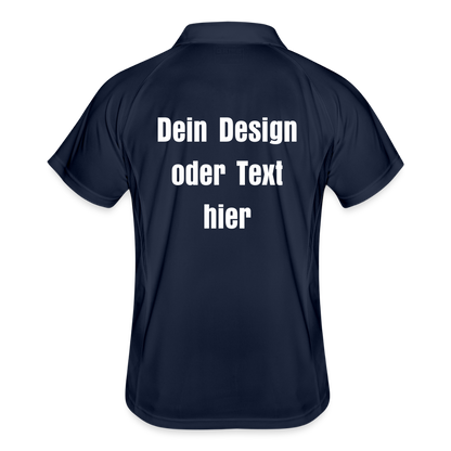 Männer Polo atmungsaktiv - personalisierbar - Navy/Weiß