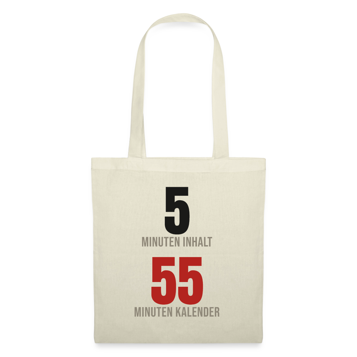 5 Minuten Inhalt, 55 Minuten Kalender Stoffbeutel, Farbe Natur
