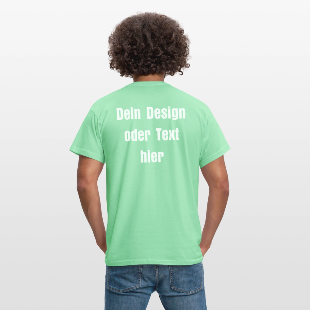 Männer T-Shirt - personalisierbare Vorder- und Rückseite - Mintgrün