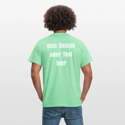 Männer T-Shirt - personalisierbare Vorder- und Rückseite - Mintgrün