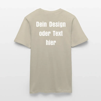 Männer T-Shirt - personalisierbare Vorder- und Rückseite - Sandbeige
