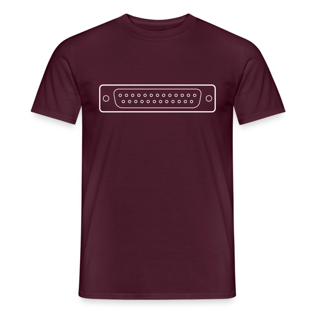 DB-25 LPT1 Retro T-Shirt für Herren - Ziegelrot