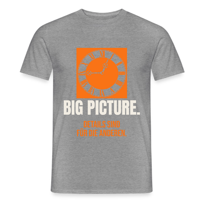 Big Picture. Details sind für die anderen. Motiv-T-Shirt für Männer, Farbe Graphit meliert