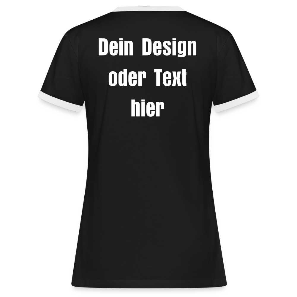 Frauen Kontrast-T-Shirt - personalisierbare Vorder- und Rückseite - Schwarz/Weiß