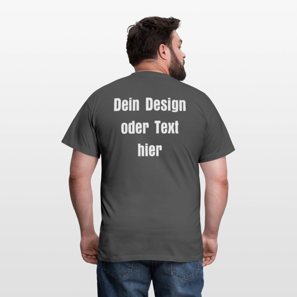 Männer T-Shirt - personalisierbare Vorder- und Rückseite - Anthrazit