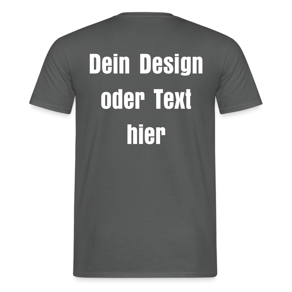 Männer T-Shirt - personalisierbare Vorder- und Rückseite - Anthrazit
