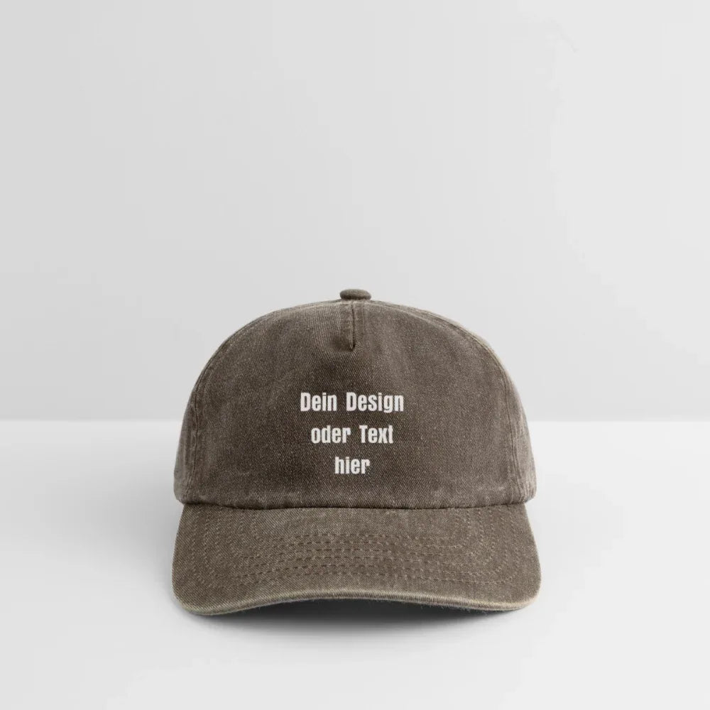 Vintage Dad Hat / Baseball Cap (100% Baumwolle) – personalisierbar - Vintage Braun