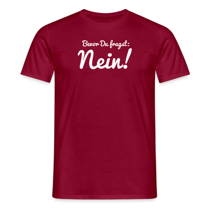 "Nein" Motiv-T-Shirt für Männer - Ziegelrot