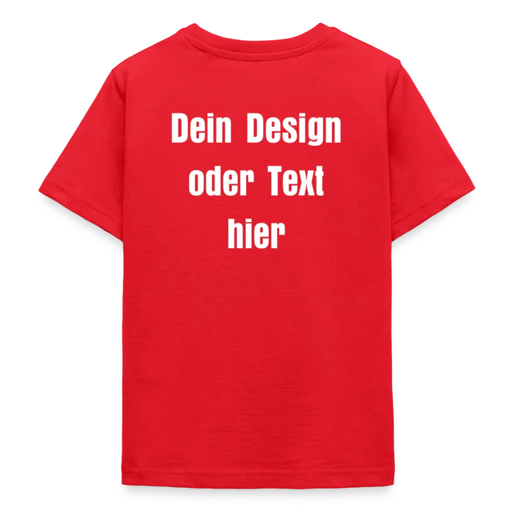 Teenager T-Shirt - personalisierbare Vorder- und Rückseite - Rot