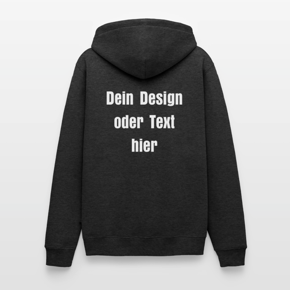 Männer Premium Hoodie - personalisierbare Vorder- und Rückseite - Anthrazit meliert