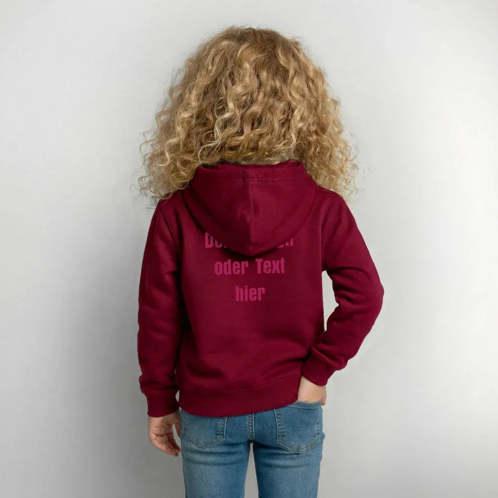 Kinder Hoodie - personalisierbare Vorder- und Rückseite - Bordeaux