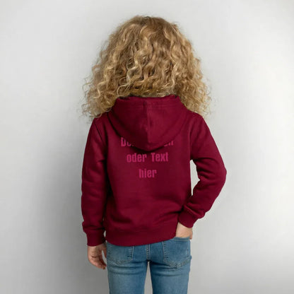 Kinder Hoodie - personalisierbare Vorder- und Rückseite - Bordeaux