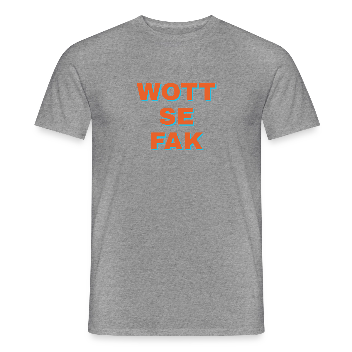 Wott se fak. Block-Motiv Motiv-T-Shirt für Männer, Farbe Graphit meliert