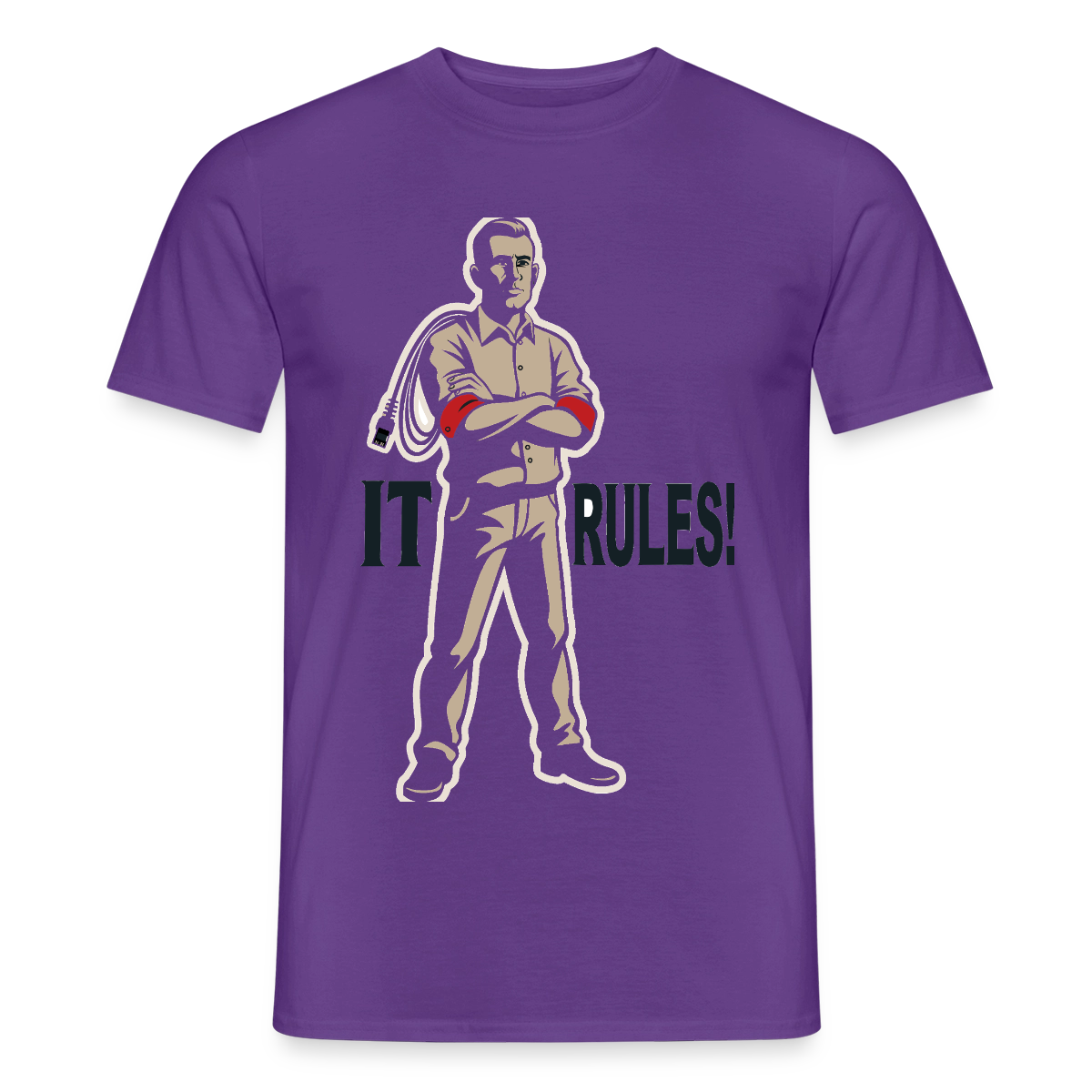IT rules! Motiv-T-Shirt für Männer, Farbe Lila