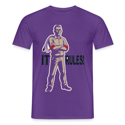 IT rules! Motiv-T-Shirt für Männer, Farbe Lila