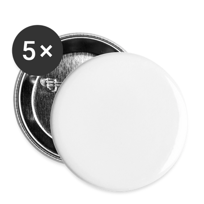 Buttons mittel 32 mm (5er Pack) - personalisierbar - Weiß