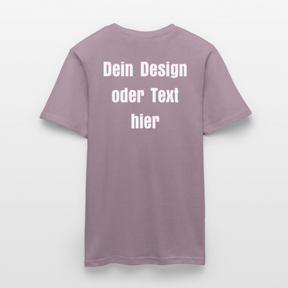 Männer T-Shirt - personalisierbare Vorder- und Rückseite - Lilagrau 
