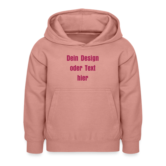 Kinder Hoodie - personalisierbare Vorder- und Rückseite - Altrosa