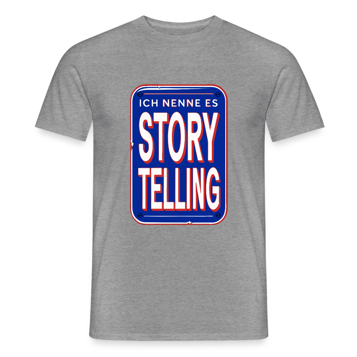Ich nenne es Storytelling. Motiv-T-Shirt für Männer, Farbe Graphit meliert