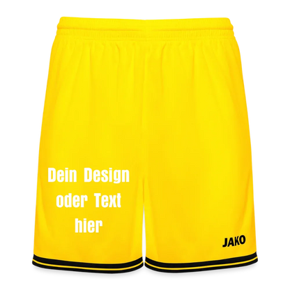 JAKO Basketball Short Center 2.0 - personalisierbar - Gelb/Schwarz