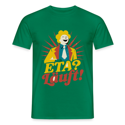 "ETA? Läuft! Midcentury-Motiv" Motiv-T-Shirt für Männer, Farbe Kelly Green