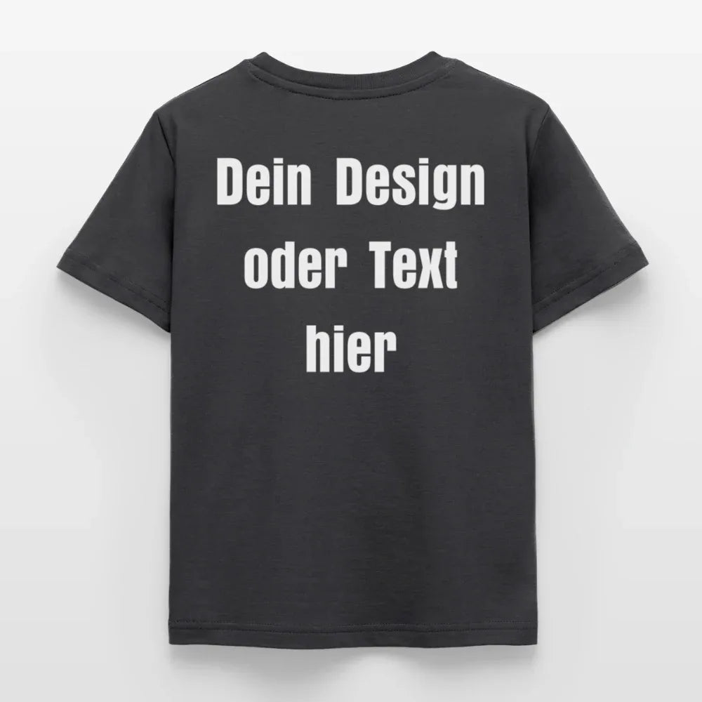 Kinder T-Shirt - personalisierbare Vorder- und Rückseite - Dunkelgrau