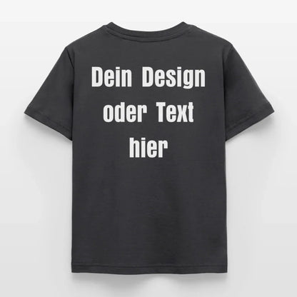 Kinder T-Shirt - personalisierbare Vorder- und Rückseite - Dunkelgrau
