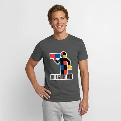 "Brutto ist nicht Netto. Bauhaus-Motiv" Motiv-T-Shirt für Männer, Farbe Anthrazit