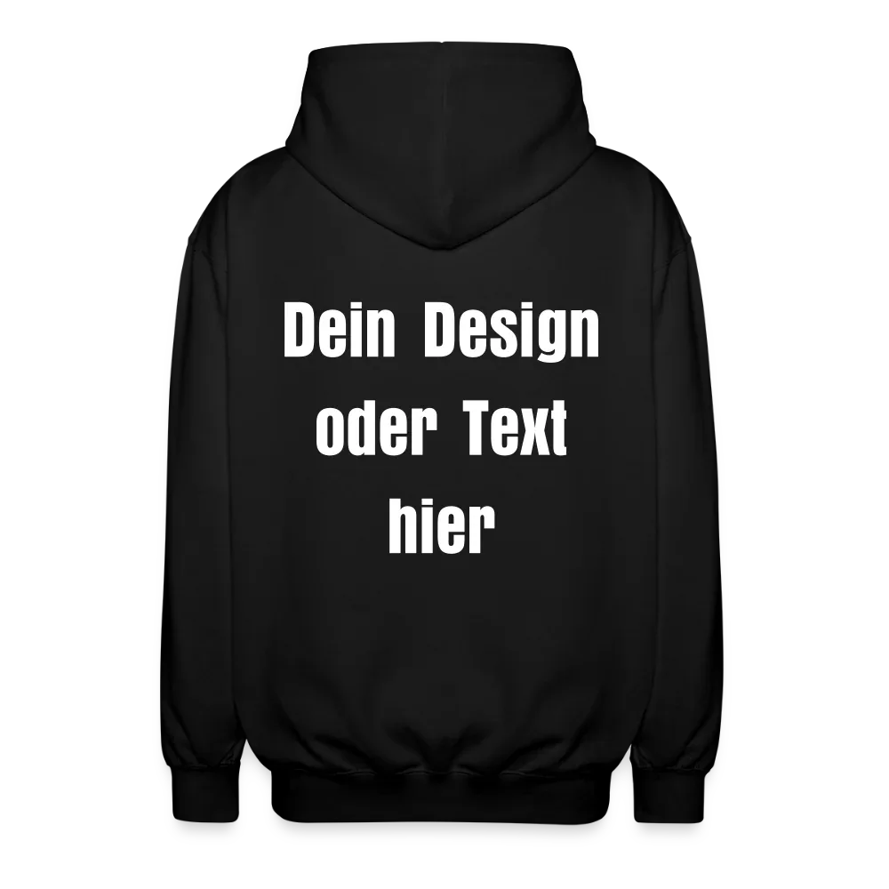 Unisex Kapuzenjacke - personalisierbare Vorder- und Rückseite - Schwarz