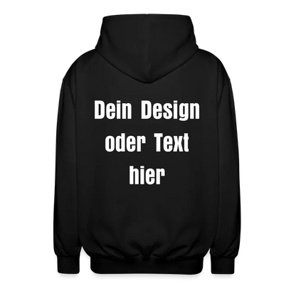 Unisex Kapuzenjacke - personalisierbare Vorder- und Rückseite - Schwarz